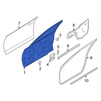 New OEM Front Right Door Shell Fits, 2021-2025 Nissan Altima - Part # 80100-9HE0A