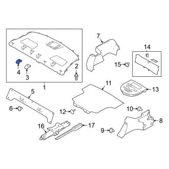 New Fits Nissan, Package Tray Trim Cap - Part # 799086CA0B