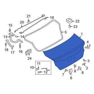 New OEM Rear Deck Lid Fits, 2019-2025 Nissan Altima - Part # 84300-9HE0A