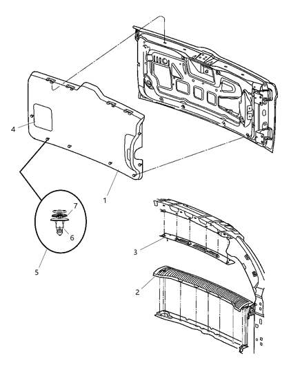 New 2006 Fits Chrysler Liberty Retainer-Trim Panel - Part # 55116997AB