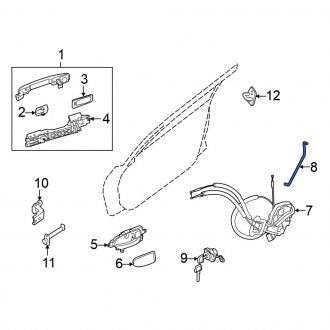 New Fits Nissan, Front Left Door Lock Operating Rod - Part # 80515JB100
