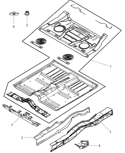New 2005-2008 Fits Chrysler Pacifica Pan-Front Floor - Part # 5054373AC