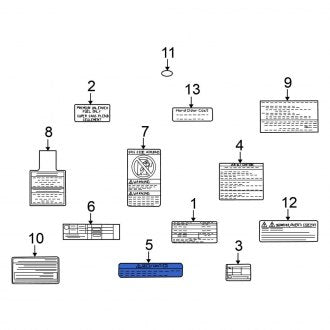 New Fits Nissan, Caution Label - Part # 99053KB50B