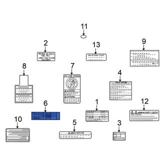 New Fits Nissan, Tire Information Label - Part # 99090JF00B