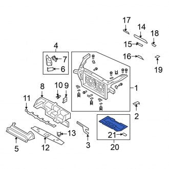 New OEM Front Radiator Support Splash Shield Fits, 2017-2021, 2023-2024 Nissan GT-R - Part # 75830-6AV1C