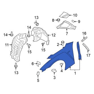 New OEM Front Left Fender Fits, 2020-2021, 2023-2024 Nissan GT-R - Part # FCA01-6HTKE