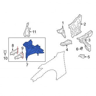 New OEM Front Left Frame Side Member Assembly Fits, 2009-2021, 2023-2024 Nissan GT-R - Part # G5101-39BMB