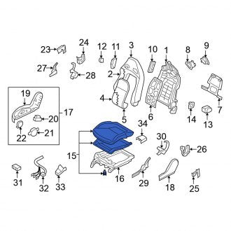 New OEM Front Left Seat Cushion Foam Fits, 2017-2021, 2023-2024 Nissan GT-R - Part # 87350-6AV1A