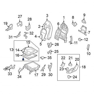 New OEM Front Left Seat Cushion Foam Fits, 2015-2016 Nissan GT-R - Part # 87350-64B9E