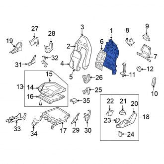 New OEM Front Left Seat Back Frame Fits, 2014-2016 Nissan GT-R - Part # 87651-64B9B