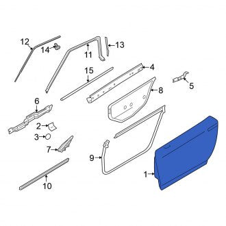 New OEM Front Left Door Shell Fits, 2009-2021, 2023-2024 Nissan GT-R - Part # HMA0A-80BMA