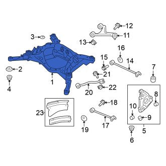 New OEM Rear Suspension Subframe Crossmember Fits, 2009-2021, 2023-2024 Nissan GT-R - Part # 55400-KB50A