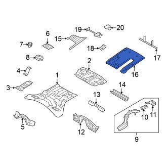 New OEM Rear Center Floor Pan Splash Shield Fits, 2009-2010 Nissan GT-R - Part # 748A0-JF02A