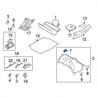 New Fits Nissan, Rear Left Tail Light Access Cover - Part # 84923EL00A