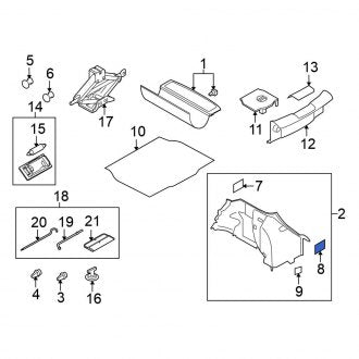 New Fits Nissan, Rear Right Tail Light Access Cover - Part # 84922EL00A