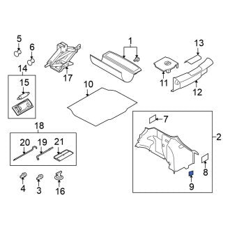 New Fits Nissan, Rear Left Tail Light Access Cover - Part # 84923EM30B