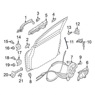 New Fits Nissan, Front Left Door Lock Operating Rod - Part # 805153WC0A