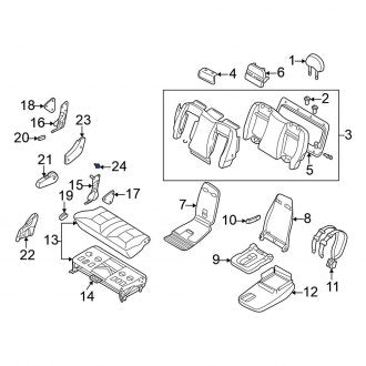 New Fits Nissan, Center Seat Cushion Cover Clip - Part # 852857B002