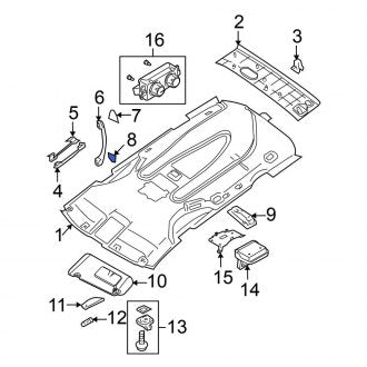 New Fits Nissan, Left Upper Interior Grab Bar Cap - Part # 769525Z000