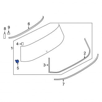 New Fits Nissan, Right Back Glass Clip - Part # 903581JA0A