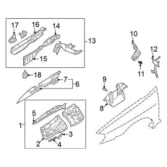 New Fits Nissan, Fender Liner Retainer - Part # 155303381