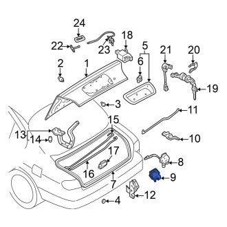 New Fits Nissan, Rear Deck Lid Latch Cover - Part # 846324M400