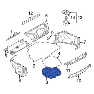 New OEM Rear Spare Tire Compartment Cover Fits, 2002-2003 Nissan Maxima - Part # 84961-3Y100