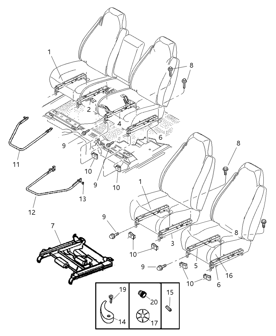 Adjuster Manual Seat Passenger Inboard