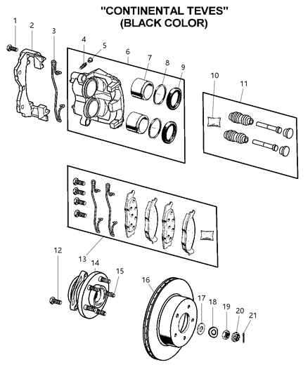 New 1999-2002 Fits Chrysler Grand Cherokee Front Disc Brake Pad Kit - Part # V3013592AB
