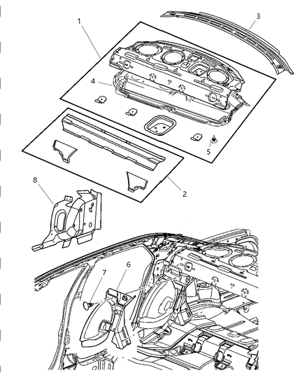 Shelf Rear Seat Back Attach Upper