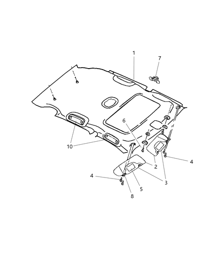 New Fits Chrysler Visor-Illuminated - Part # 1EK31XDHAA
