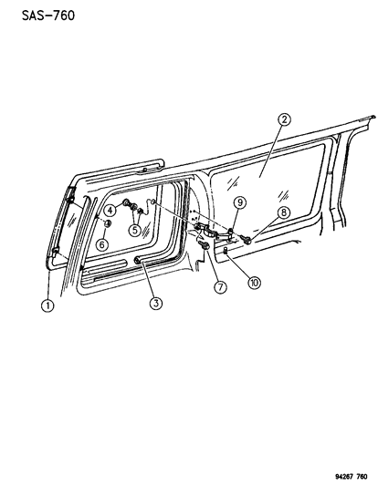 Glass, Frame And Hinge, Body Side Rear Quarter