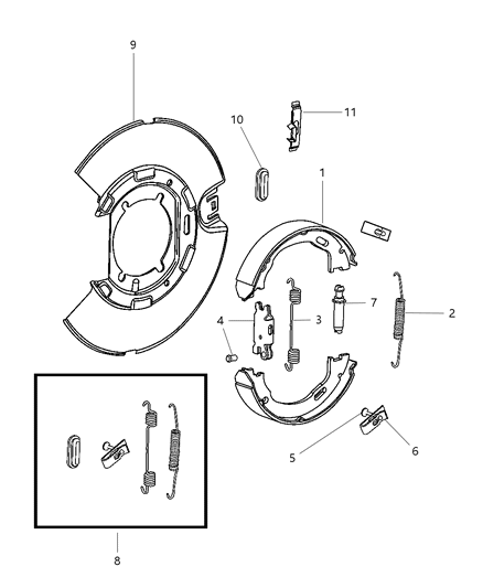 Shoe And Lining Package Park Brake For Both Sides