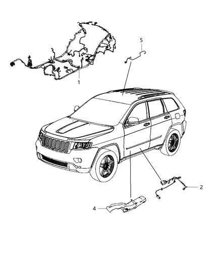 New 2012-2013 Fits Chrysler Grand Cherokee Wiring-Body - Part # 68086954AF