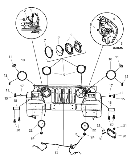New 2000-2006 Fits Chrysler Wrangler Bulb - Part # LBK14003