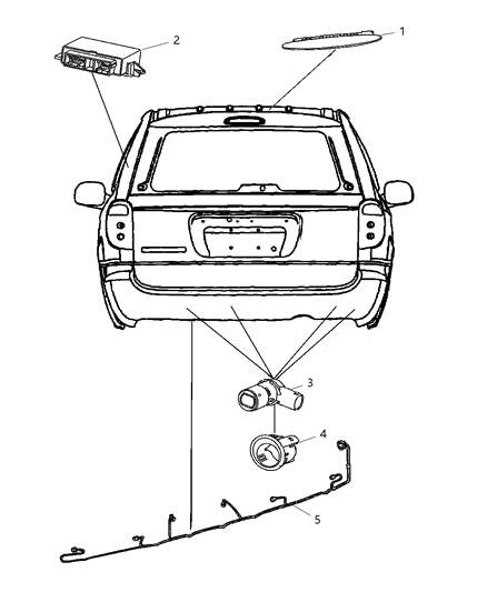 New 2006 Fits Chrysler Grand Caravan, Town & Country Sensor-Park Distance - Part # ZN87RXFAA