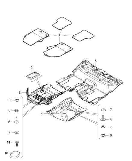 New 2015-2018 Fits Chrysler Renegade Mat Kit-Floor - Complete - Part # 6FF95LXHAA