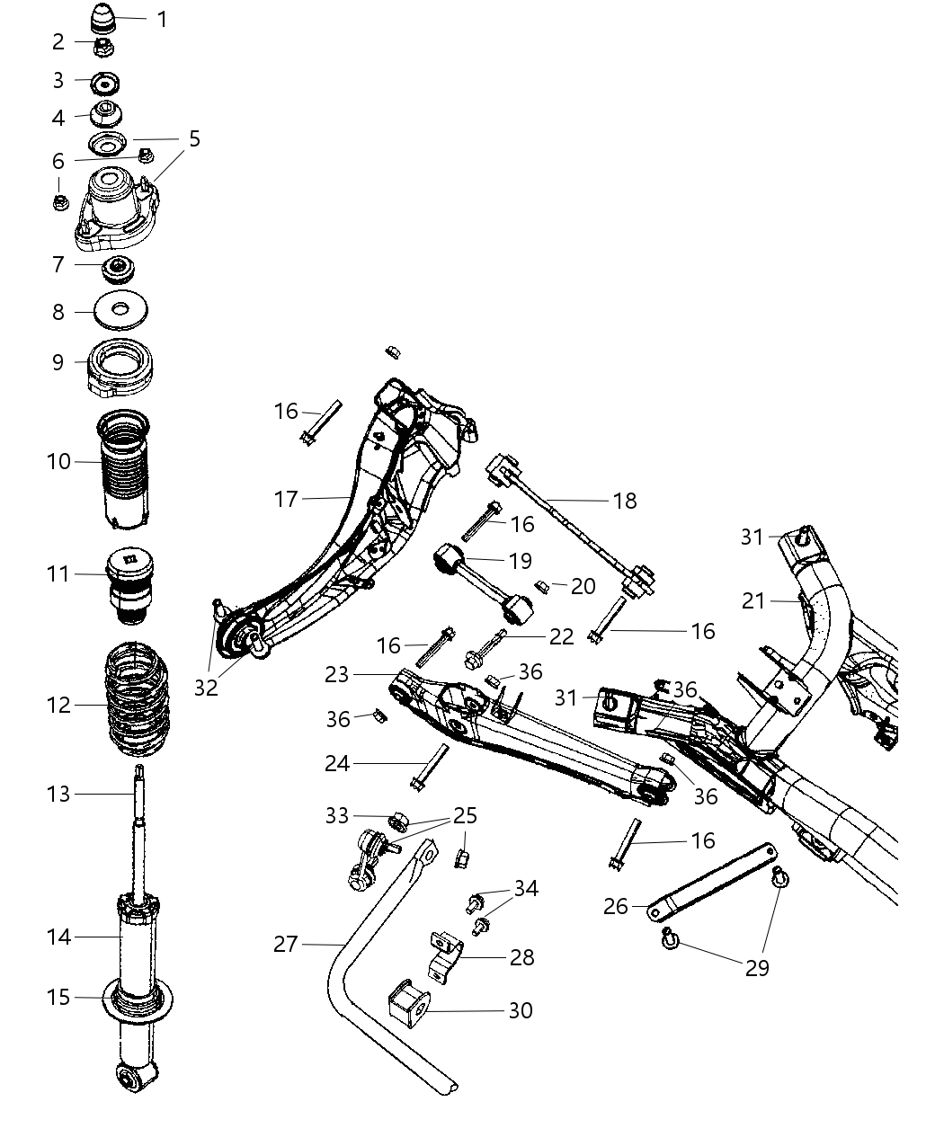Shock Absorber Suspension Rear
