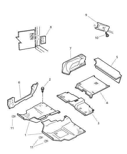 New 1997-1998 Fits Chrysler Wrangler Carpet Rear Floor - Part # 5FV48RT6