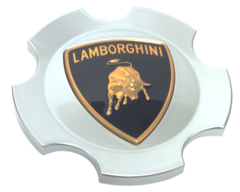 New OEM 2006-2010 Lamborghini Murcielago Hermera Silver Wheel Hub Center Cap, Part # 410601147