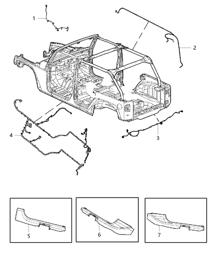 New 2011-2014 Fits Chrysler Wrangler Cover-Wiring Protector - Part # 5KQ26DX9AH