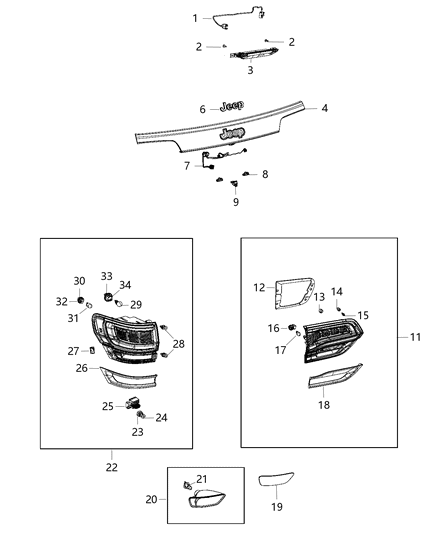 New 2016 Fits Chrysler Grand Cherokee Applique-License Lamp - Part # 6EV90LAUAA