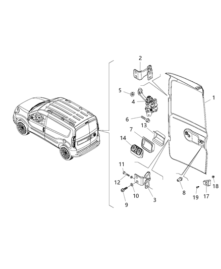 New 2015-2020 Fits Chrysler ProMaster City Bumper-Door - Part # 68266200AA
