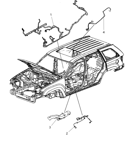 New 2011 Fits Chrysler Grand Cherokee Wiring-Body - Part # 68081293AD