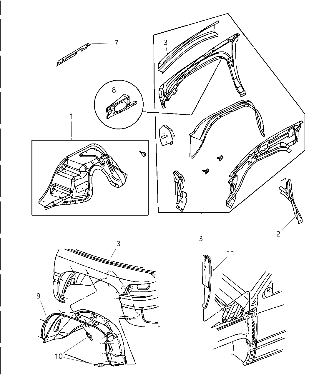 Reinforcement, Fender Attach, Upper, Right