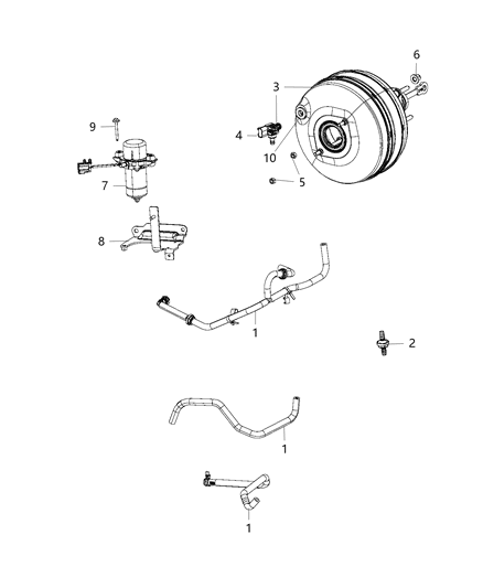 New 2013-2014 Fits Chrysler 1500 Hose-Brake Booster Vacuum - Part # 4581533AB