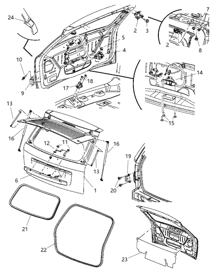 New 2006 Fits Chrysler Grand Cherokee Handle-Liftgate - Part # 55156354AF