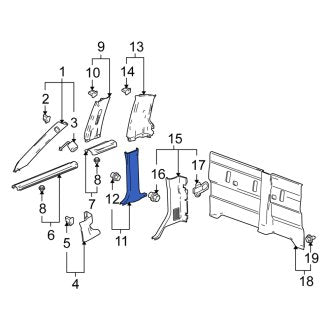 New OEM Genuine Isuzu, Left Lower Door Pillar Post Trim Set - Part # 8158051670