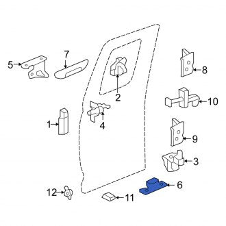 New OEM Genuine Isuzu, Rear Left Lower Door Lock Striker Plate - Part # 8150448170