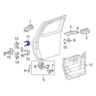 New OEM Genuine Isuzu, Rear Left Upper Outer Door Hinge - Part # 8889370570